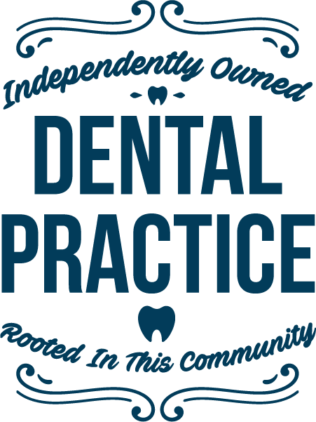 Zvfcd-independently owned badge-1025-navy Independently owned dental practice logo